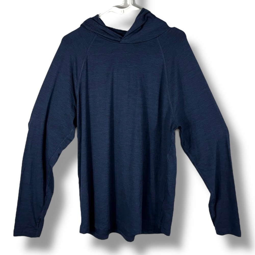 J Crew Factory Performance Activewear Raglan Hoodie, True Navy, Size Large